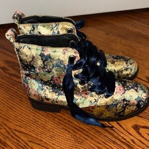 Dirty Laundry Floral Velvet Booties
